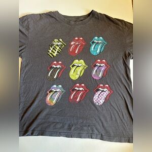 Rolling stones multi color logo band tshirt